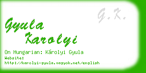 gyula karolyi business card